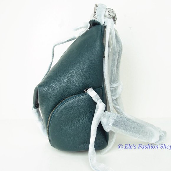 ❤️ NWT Rebecca Minkoff Julian Large Leather Backpack Bottle Green 100%  AUTHENTC main image 12